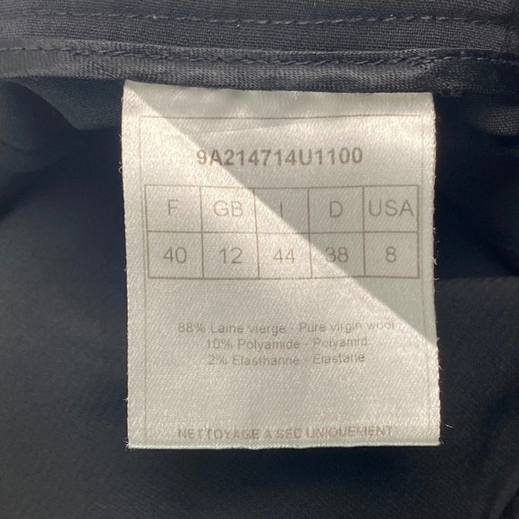 CHRISTIAN DIOR by John Galliano Black Wool Pants Made In Italy Straight Leg Sz 8 - Picture 9 of 9